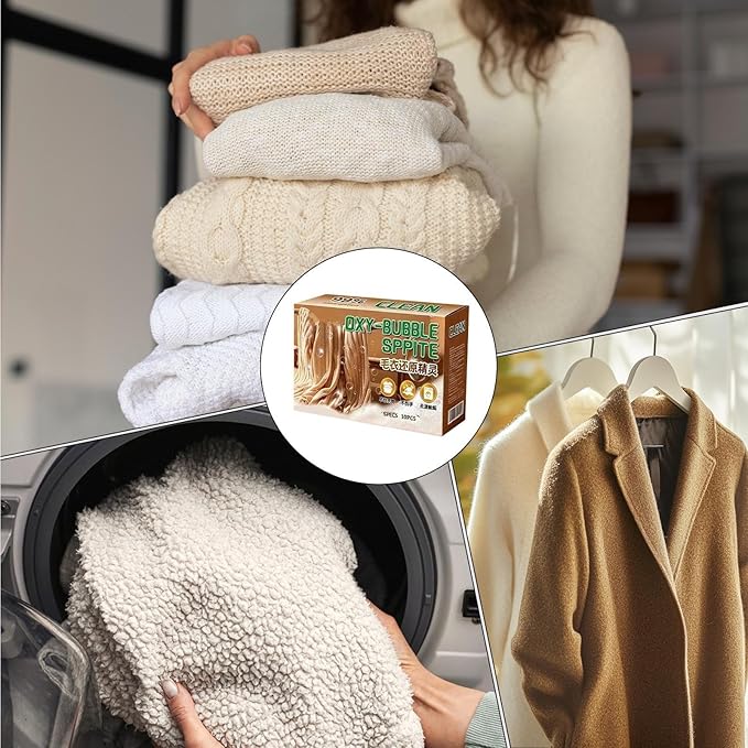 Anti Static Sweater Tablets, Knit Fabric Restore, Sweater Revive with Anti Shrink Formula, Wool Cashmere Restorer with Color Repair, Laundry Supplies, Tablets for Hand Wash Care