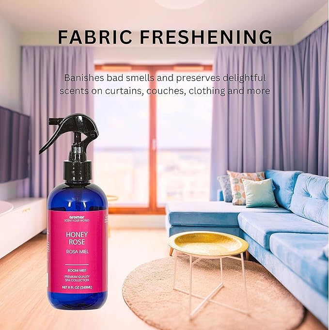 Aromar Essential Room Mist and Fabric Spray with Natural Freshener Aromatherapy for a Fresh and Rejuvenated Home 8 oz Mediterranean Sage