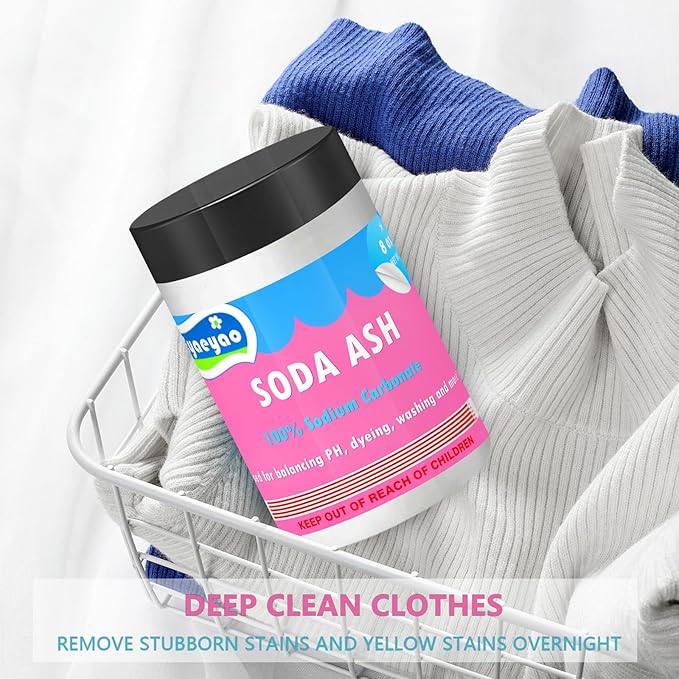 Pure Washing Soda, 8 oz (226g) - Natural Sodium Carbonate, Laundry Booster, Soda Ash, Multipurpose Cleaner, Water Softener, Stain Remover (8 Ounces)