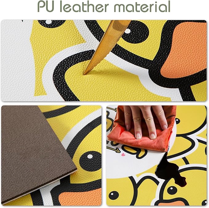 Waterproof Cushioned Kitchen Rugs PVC Leather, Non-Slip, Comfort Floor Mat for Kitchen Laundry Decor 3x5ft/36x60in (Wine Theme)