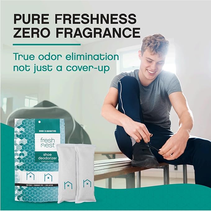 Shoe Deodorizer with Zeolites 1-Pack - Odor Eliminator, Air Freshener, Smell Absorber, Sneakers, Gym Bags, Soccer Cleats, Closets, Pet Area, Reusable - Shoe Deodorant