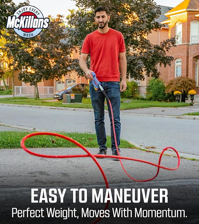 McKillans® QC Installed Pressure Washer Hose 50 ft - Flexible & Kink-resistant - Steel-Braided & Durable- 3/8" QC Pre-Installed Stainless Steel - Power Washer Hose - High Pressure 1/4" Inner Diameter