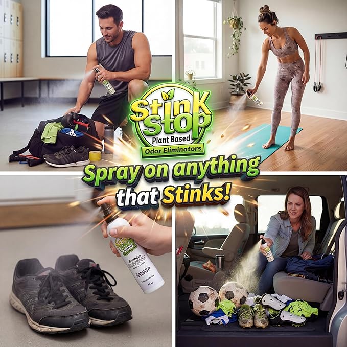 Plant Based Odor Eliminator: Neutralizing Spray - Refresh Stubborn Stinky Odors w/Botanical Extracts Area Deodorizer, Post Poop Spray & Car Interior Funk Freshener (4 fl oz, Lemongrass)