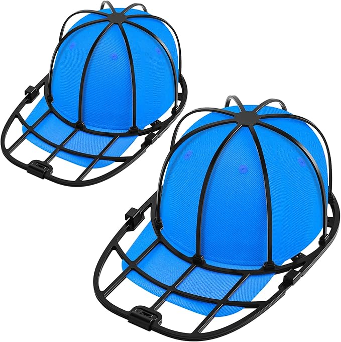 Eiito Hat Washer Cage,Hat Washer for Washing Machine and Dishwasher,Baseball Cap Washing Cage,Say Goodbye to Deformed Dirty Hats (Black 2 Pack)