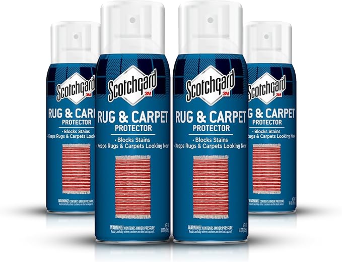 Scotchgard Rug & Carpet Protector Spray, 14 oz (Pack of 4) – Blocks Stains & Resists Soiling, Fabric Stain Protector for Carpets & Rugs, Easy Cleanup, Ideal for High-Traffic Areas