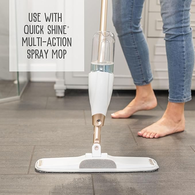 Quick Shine Hardwood Floor Cleaner 27oz, 6Pk| Use in Spray & Vac Mops| Removes Dirt & Scuff Marks| Ready-to-Use, Streak Free, No Rinse| Safer Choice Cleaner| Perfect for Gentle and Effective Cleaning