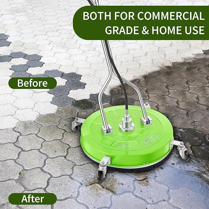 30'' Pressure Washer Surface Cleaner with 4 Wheels - Stainless Steel Surface Cleaner for Pressure Washer Attachment for Concrete, Driveway, Patio, Sidewalk, Deck and Driveways