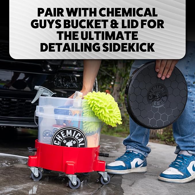 Chemical Guys ‎ACC1001R Creeper Rolling Bucket Dolly for Car Washing, Detailing, Garage & More (Pack of 3)
