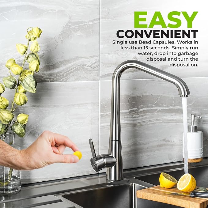 Allinall 60-Count Sink Garbage Disposal and Drain Cleaner Pods, Freshener & Deodorizer Lemon Scent Capsules