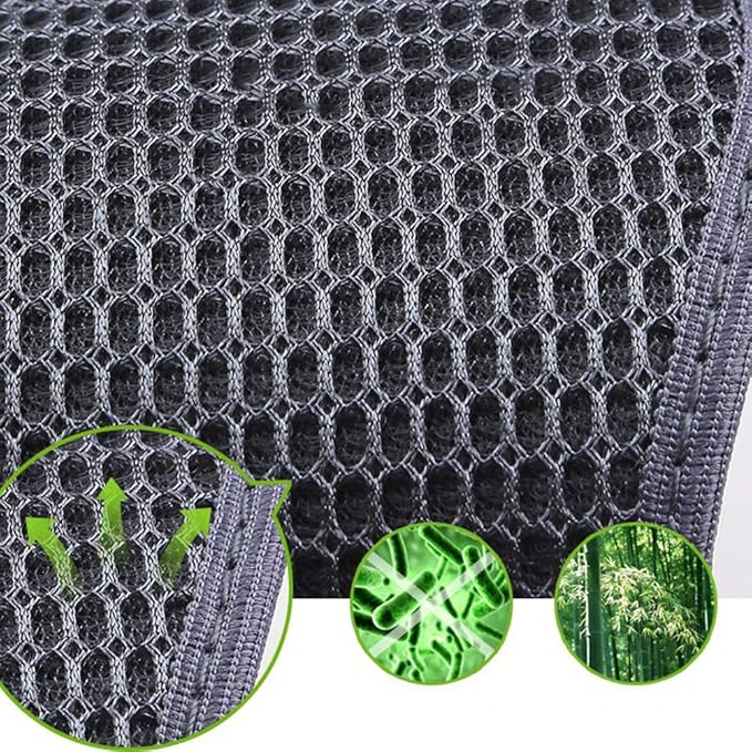 Bamboo Charcoal Shoe Insoles Mesh Insoles Sweat Absorbent Anti Odor Shoe Inserts Pads for Men Women Sports Running Black 2 Pairs Size 44