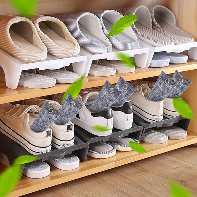 2Piece Set Natural Shoe Deodorizer Bags With Activateds Charcoal For Footwear Gym Gear & Home Removal Travel Friendly S