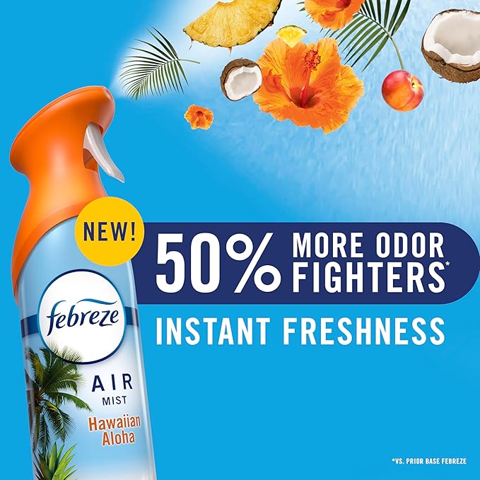 Febreze Air Mist, Air Freshener Spray, Odor Fighting Room Spray, Deodorizer for Home Bathroom Kitchen Office Apartment Dorm Room Classroom, Mountain Scent, 8.1oz (Pack of 3)
