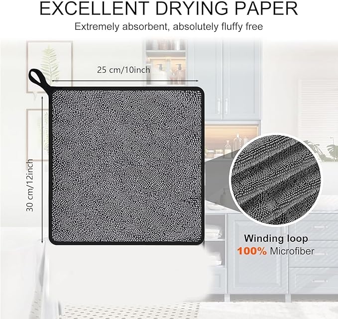 Shiny Cleaning Cloths,3pcs Shiny Drying Towels,Shower Doors Drying Towels,12 * 10in Streak Free Glass Window Car Mirror Super Absorben Microfiber Cleaning Cloths(5pcs grey12*10”)