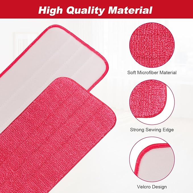 Mop Replacement Pads Compatible with OXO Good Grips Spray Mop,Mircofiber Pad Refills for Floor Wet Dry Cleaning,Reusable Mopping Pad Replacement (2 Pack)