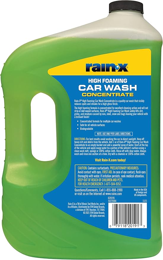 Rain-X 620191 Foaming Car Wash - 100 fl oz. High-Foaming, Concentrated Formula For Greater Cleaning Action, Safely Lifting Dirt, Grime And Residues For An Exceptional Clean 100 Fl Oz (Pack of 4)