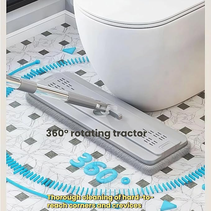 Spin Mop and Bucket Set, 2 Mops & 8 Microfiber Pads, with Wringer and 360° Rotating Head for Floor Cleaning, Hands-Free Wash for Hardwood Tile Laminate(White)