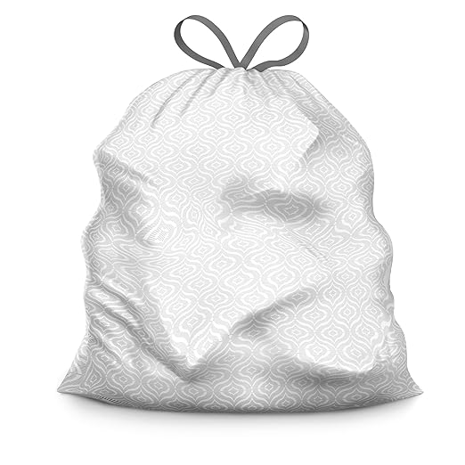 Color Scents Tall Kitchen Trash Bags - 13 Gallon, 100 Bags (1 Pack of 100 Count), Drawstring - White bag in Lavender + Sage Scent with Microban