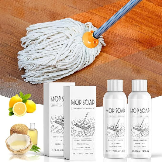 Mop Soap for Floor Cleaning: 4PCS Fresh Scented Floor Cleaner for Mopping - Multi-Purpose Mop Soap Household Supplies Cleaner for Home, Bathroom 4oz