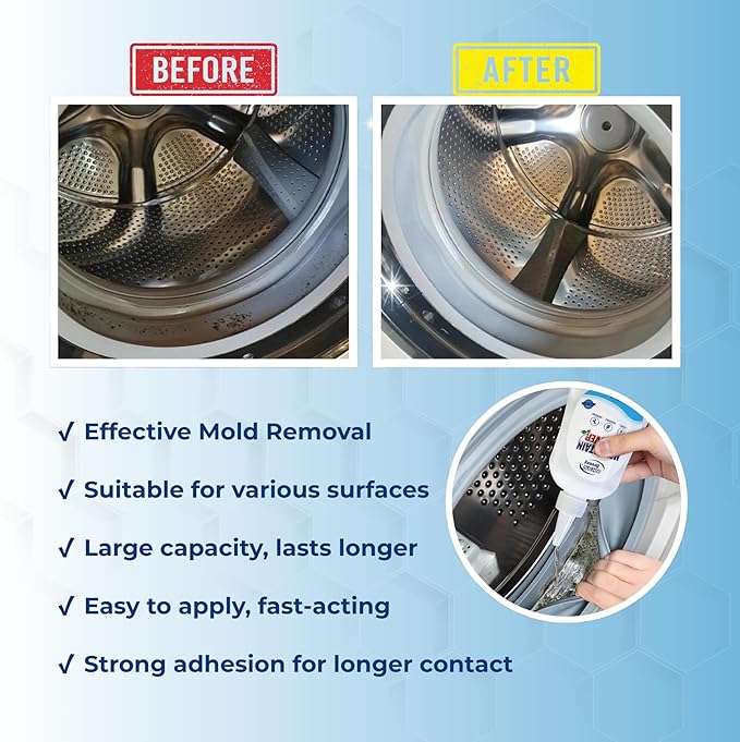 Mold Stain Remover Gel 8 Fl Oz, Household Grout Surface Cleaner, Cleaning Gel for Washing Machine, Refrigerator Strips, Tiles, Bathroom Kitchen Sinks, Damp Areas