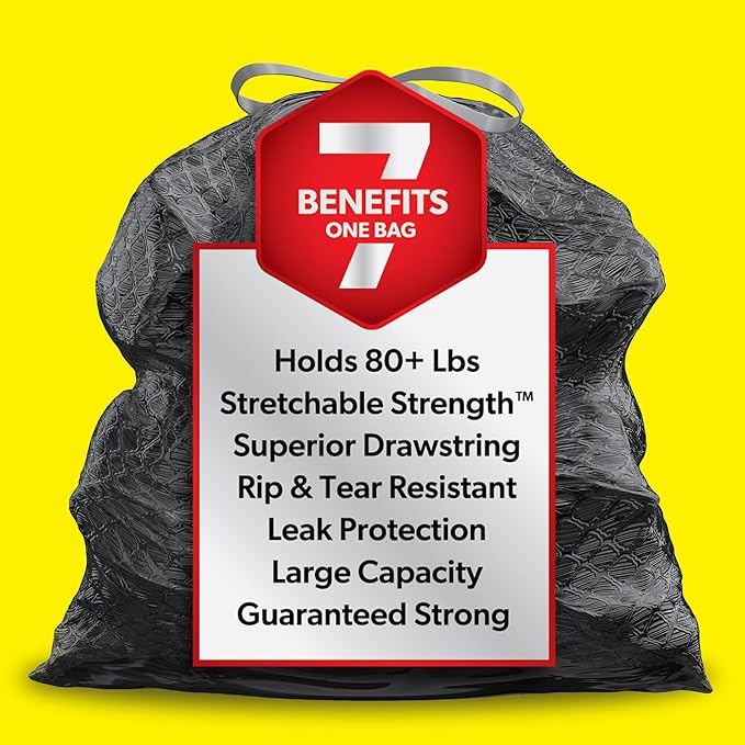 Glad Trash Bags, ForceFlexPlus Drawstring Large Garbage Bags - 30 Gallon, 50 Ct (Package May Vary) (Pack of 2)