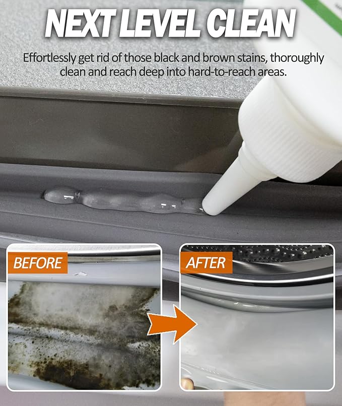 Home Remover Gel, Powerful Washing Machine Gasket Cleaner, Heavy Duty Cleaning Solution for Washing Machine, Refrigerator Strips, Bathroom Grout, Tiles, Sink, Shower - 5 Fl.Oz
