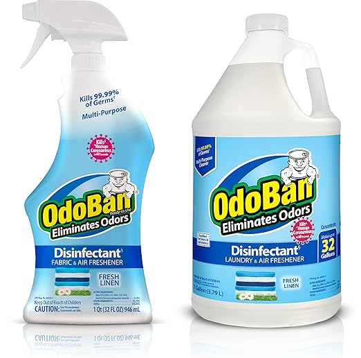 OdoBan Disinfectant and Odor Eliminator, Ready-to-Use 32 oz Spray Bottle & Pet Solutions Neutral pH Floor Cleaner Concentrate, 1 Gallon, and Oxy Stain Remover, 32 Ounce Spray