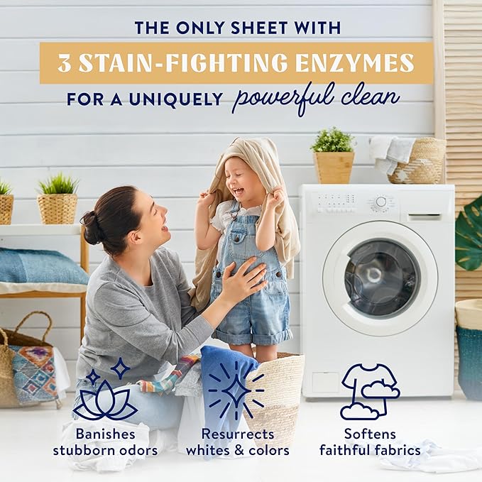 Cleancult Laundry Detergent Sheets - Resealable Box - 3 Stain Fighting Enzymes - Juniper Sandalwood - 60 Loads - Free of Harsh Chemicals - No Mess - No Plastic Waste (Pack of 2)