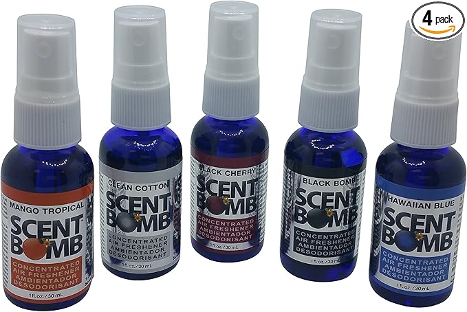 Super Strong Scent Bomb Car Home Air Freshener Highly Concentrated 1oz (4 Assorted Scents (Random))
