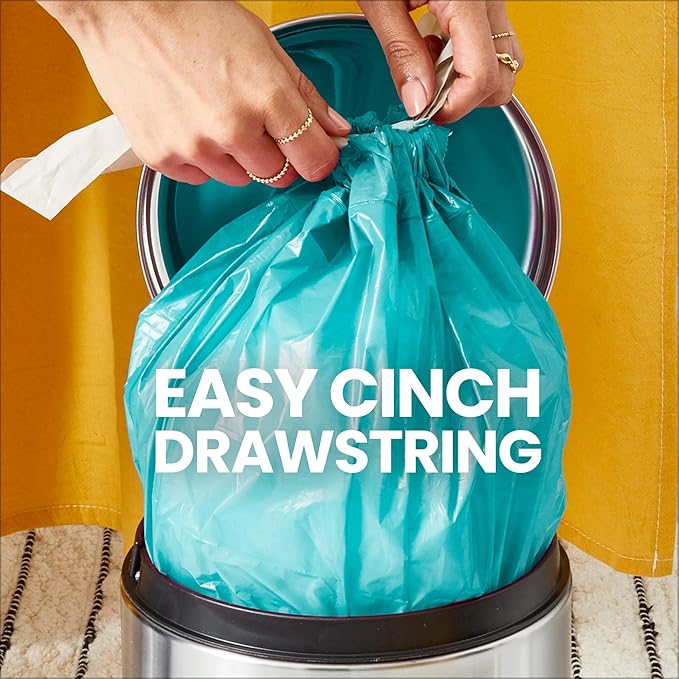 Glad Small Trash Bags 4 Gallon, Febreze Bahama Bliss Garbage Bags, Odor Resistant with Drawstring, 80 Count (Pack of 2)
