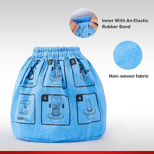Shop-Vac Non-Woven Cloth Filter Bags – 2 Pack Reusable Filter Replacements, Fits Small Dry Vacuums (7" × 6-1/4" × 3-1/2")