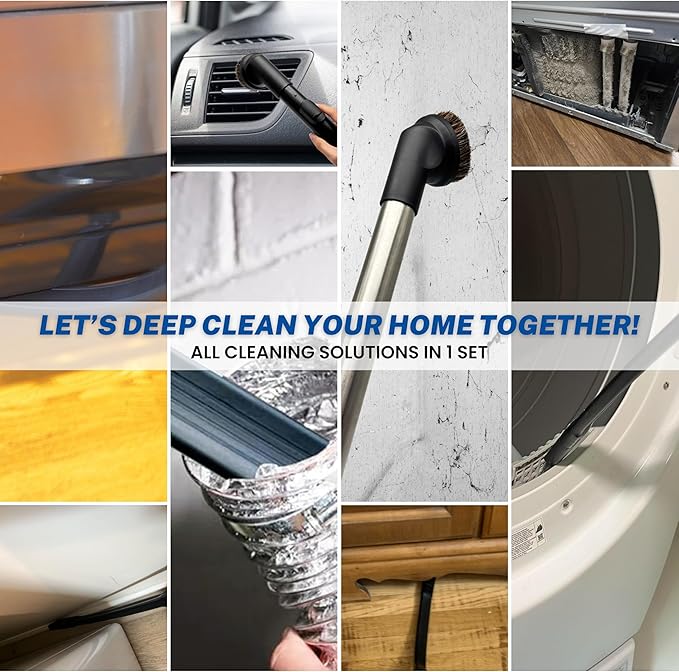 For Miele Vacuum Cleaner Attachments for Carpet, Tile Hard Floors, Dryer Vent, Corner, Car Detailing -Horsehair Hardwood Floor Brush, Flexible Crevice Tool & More Compatible with Miele C1 C2 C3