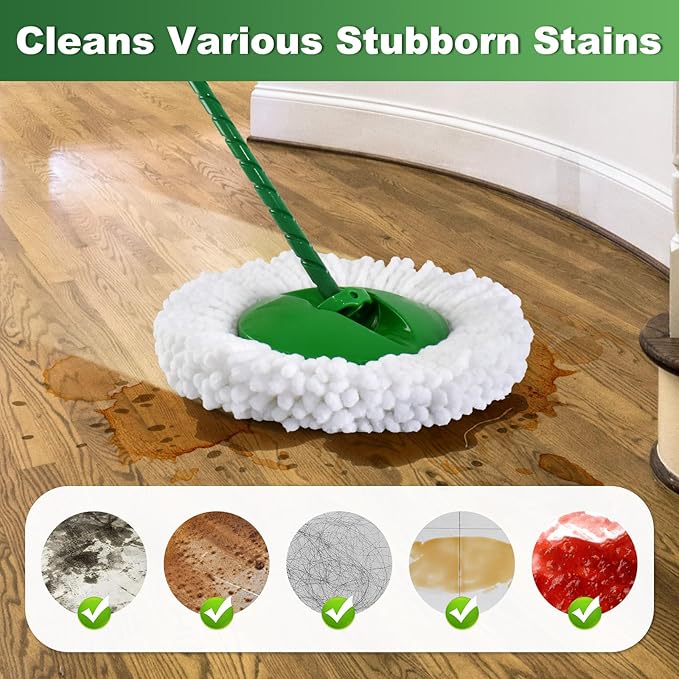 4 Pack Mop Head Replacements for Libman 𝐓𝐨𝐫𝐧𝐚𝐝𝐨 Spin Mop New Version, Washable Refills Compatible with Libman Tornado Spin Mops and Bucket System