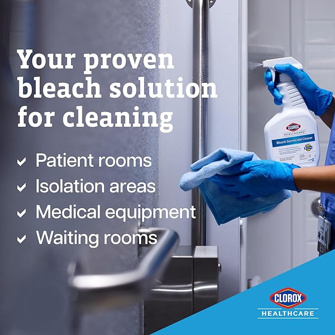 CloroxPro Healthcare Bleach Germicidal Cleaner Pull-Top, Healthcare Cleaning and Industrial Cleaning, 32 Ounces - 68832 (Pack of 6)