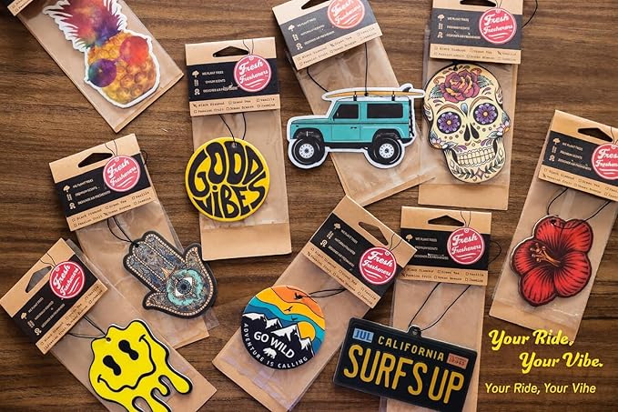 Fresh Fresheners Cute Funny and Aesthetic Car Air Fresheners 4-pack Scented With Premium Oils (Trump)