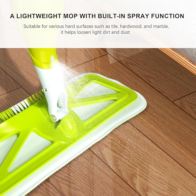 360°Rotating Spray Mop,Dust Mop with Water Spray Bottle for Floor Cleaning,Reusable Washable Microfiber Pads for Hardwood Tile Floors