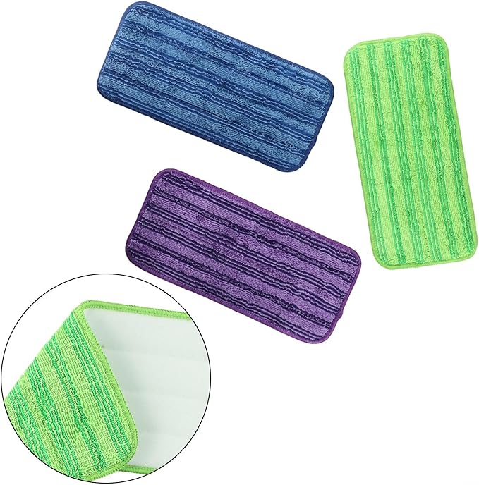 Reusable Microfiber Mop Pads Compatible with Swiffer WetJet Hardwood and Tile Floor Spray Mops, Washable Refills for Home Cleaning