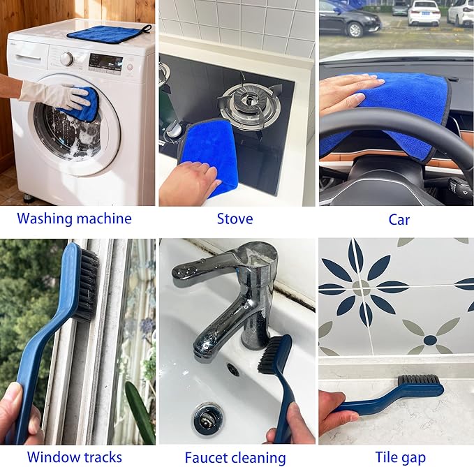 8 Pack Washing Machine Cleaning Brush, Dryer Vent Cleaner Kit, Flexible Dryer Lint Brush Vent Cleaner, Lint Trap Cleaning Tool, Household Cleaning Tools for Tile, Bathtub, Sink, Grout, Bathroom,Shower