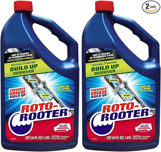 Roto-Rooter 351271 Build-Up Remover Drain Cleaner,64 oz,(Pack of 2)