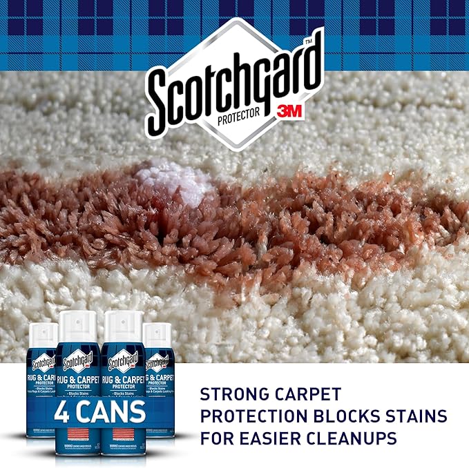 Scotchgard Rug & Carpet Protector Spray, 14 oz (Pack of 4) – Blocks Stains & Resists Soiling, Fabric Stain Protector for Carpets & Rugs, Easy Cleanup, Ideal for High-Traffic Areas