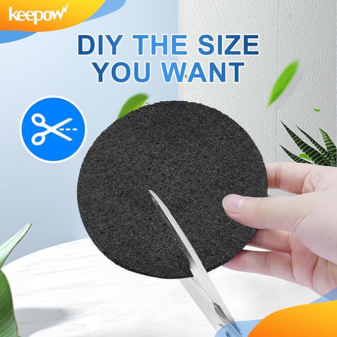 KEEPOW Trash Can Deodorizer Stick On, 12 Pack 7.25" Garbage Can Deodorizer Stick On Compost Bin Filter, Compost Filters for Countertop Bin Compost Pail Counter Refill Sets (Round)