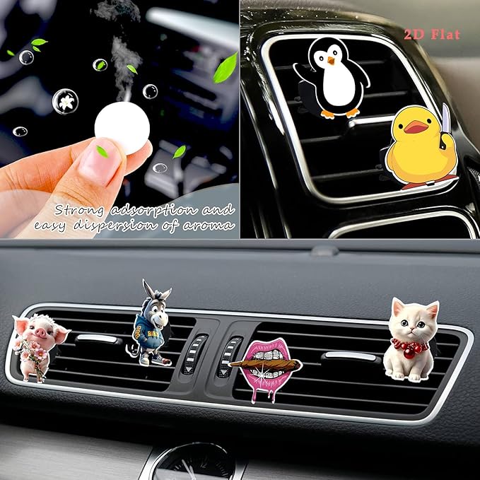 Cute Car Air Freshener Clips Red Lips Car Vent Clip Red Lip Cars Scents Cologne Air Conditioner Clip Auto Vent Interior Decoration Cars Accessories Reds Lips Loves Gifts for Men Women