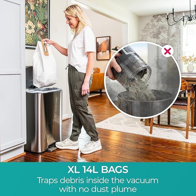 Kenmore BU1001 B200 Series Commercial Grade Vacuum Cleaner Lightweight 14L Capacity Bagged Upright Vac with LED Headlight and 2-Speed Setting Powerful Suction for Pets, Carpets & Hard Floor, Black
