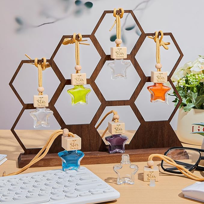 12 Pcs Employee Appreciation Gifts 8ml Car Diffuser Air Freshener Hanging Ornament Empty Glass Essential Oil Bottle Thank You Gift for Volunteer Administrative Professionals Staff Coworker Teacher