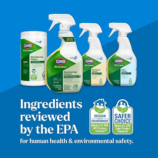 CloroxPro Clorox EcoClean Disinfecting Cleaner Spray Bottle, 32 Fluid Ounces, Pack of 9 (Package May Vary)