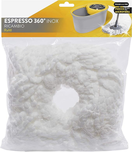 TIVIT Microfibre Espresso Spin Mop Refill Machine Washable 100% Microfiber Head Replacement for Espresso Microfibre Spin Mop, 360 Degrees Spin, Hard Floor Cleaning, 5 oz