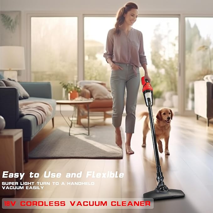 Handheld Vacuum Cleaner, 10KPA Powerful Lightweight Cordless Stick Vacuum Cleaner for Hard Floor, Carpet, Car Cleaning, Compatible with Milwaukee M18 Batteries (NO Battery)