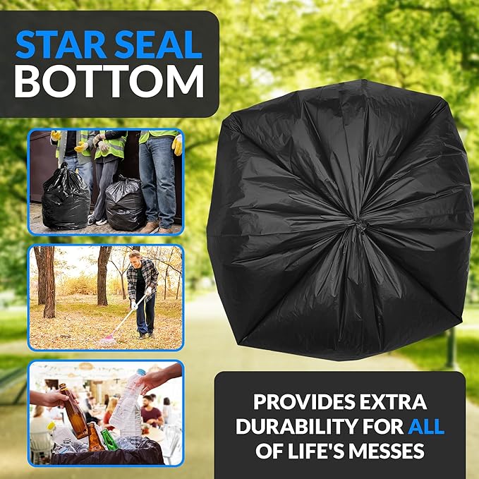 Reli. 30-33 Gallon Trash Bags Heavy Duty | 250 Count Bulk | Black Large Trash Bags 30+, 32 Gallon | Made in USA (Pack of 2)