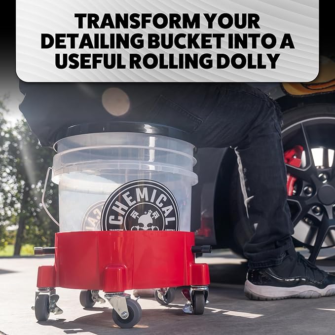 Chemical Guys ‎ACC1001R Creeper Rolling Bucket Dolly for Car Washing, Detailing, Garage & More (Pack of 3)
