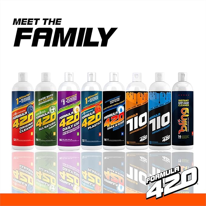 Formula 420 Bundle Pack : 1 Bottle Glass Metal Ceramic Pipe Original Cleaner 12 oz, 1 Bottle Soak-N-Rinse 16 oz & 1 Bottle Formula 710 Instant Cleaner 12oz (3 Bottles Total)