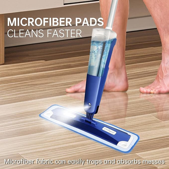 Onesimus Pack of 6 Microfiber Cleaning Pads Compatible with All Bona Spray Mops, Reusable 15''-18'' Microfiber Mop Pads, Hardwood Floor Cleaning Mop Pads Replacement, Machine Washes